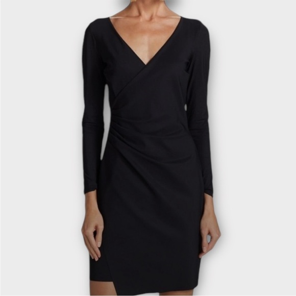 CHIARI BONI LA‎ PETITE ROBE Asymmetric Surplice Mini Cocktail Dress | EUC - Picture 7 of 7